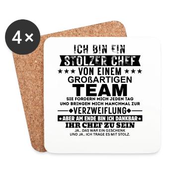 Stolzer Chef von einem großartigen Team Geschenk - Coasters (set of 4) - white - Front