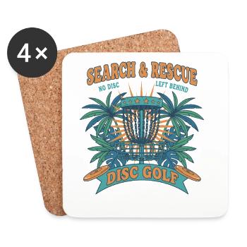 Recherche et sauvetage : aucun disque laissé derrière Disc golf - Dessous de verre (lot de 4) - blanc - Devant