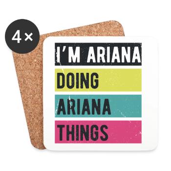 Je suis Ariana Faisant des choses Ariana Couleurs Rétro - Dessous de verre (lot de 4) - blanc - Devant