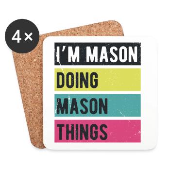 I’m Mason Doing Mason Things Retro Colors - Coasters (set of 4) - white - Front