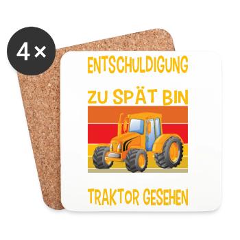 Bagger Kinder Outfits Baustelle Baggerfahrer - Untersetzer (4er-Set) - Weiß - Vorne