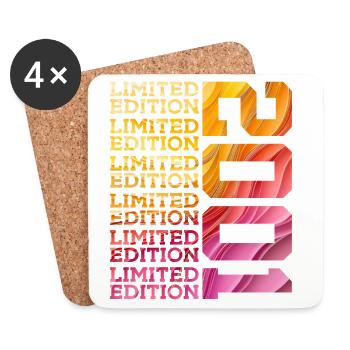 LIMITED EDITION 2001 25 YEARS 25TH BIRTHDAY - Coasters (set of 4) - white - Front