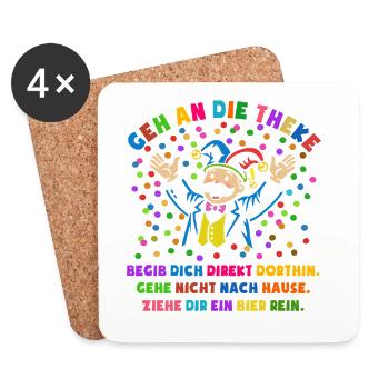 Cheers | Confetti | Go to the bar | Costume - Coasters (set of 4) - white - Front