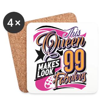 99. Geburtstag Queen - Untersetzer (4er-Set) - Weiß - Vorne