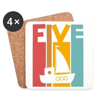 5th Birthday Sailing Ship - Coasters (set of 4) - white - Front