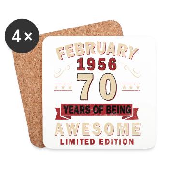 70th Anniversary – Year – February 1956 - Coasters (set of 4) - white - Front