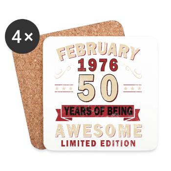 50th Anniversary – Year – February 1976 - Coasters (set of 4) - white - Front