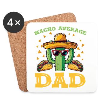 Cactus Dad Fiesta - Coasters (set of 4) - white - Front