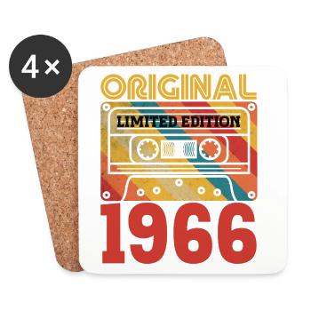 60th Birthday 60 Years Original 1966 Vintage - Coasters (set of 4) - white - Front
