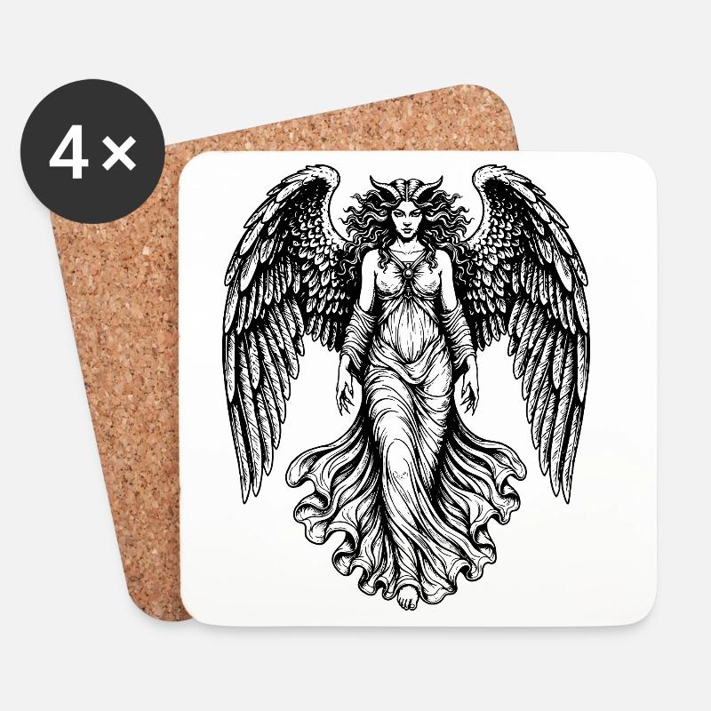 Lilith, gefallener Engel - Untersetzer (4er-Set) - Weiß