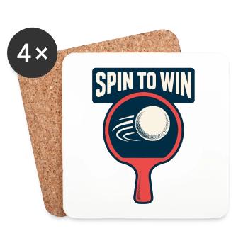 Spin to Win - Ping Pong - Coasters (set of 4) - white - Front