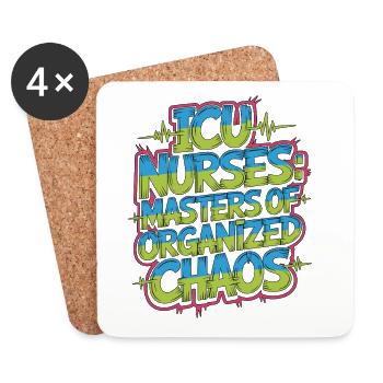 Infirmières en soins intensifs Masters en soins aigus organisés du chaos - Dessous de verre (lot de 4) - blanc - Devant