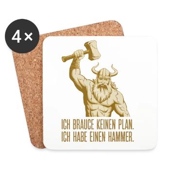 Wikinger Viking Legende Seemann Odin Rabe Kämpfer - Untersetzer (4er-Set) - Weiß - Vorne