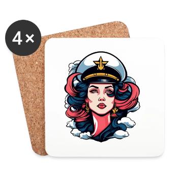 Captain Pop Art Navallook - Dessous de verre (lot de 4) - blanc - Devant