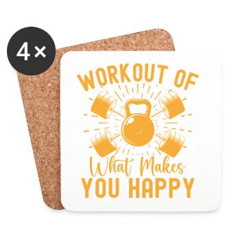 Entraînement des passionnés de fitness : ce qui rend le bonheur - Dessous de verre (lot de 4) - blanc - Devant