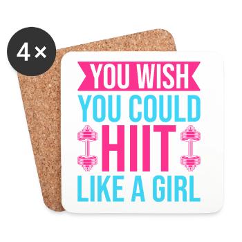 Fanatiques de fitness Hiit Like A Girl Gymnastique suédoise Gym - Dessous de verre (lot de 4) - blanc - Devant