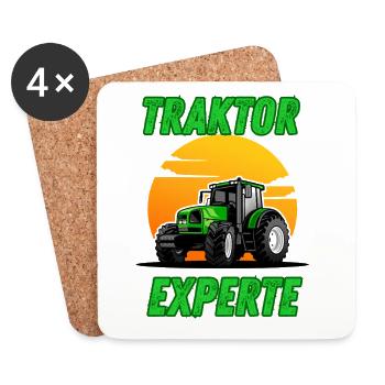 Traktor Experte - Untersetzer (4er-Set) - Weiß - Vorne