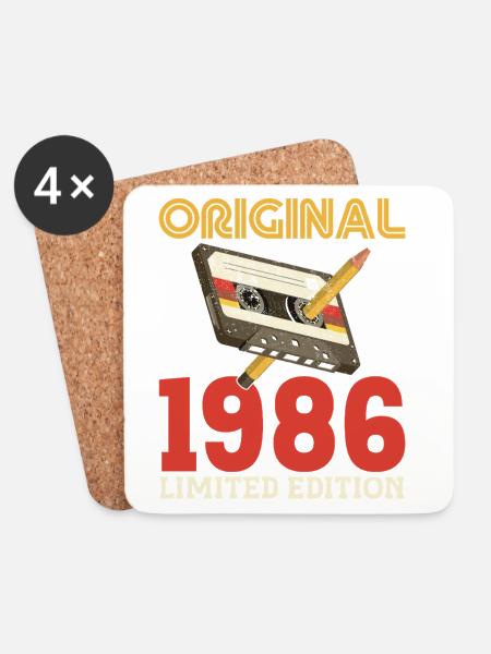 40. Jubiläum 1986 – 40 Jahre Originaljahrgang - Untersetzer (4er-Set) - Weiß