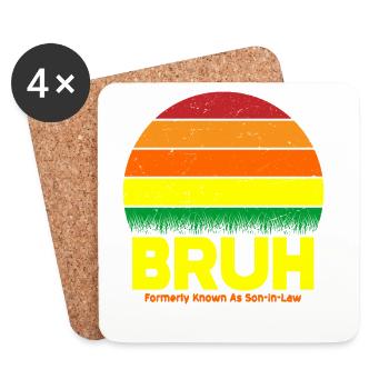 Bruh Retro Sunset Logo - Untersetzer (4er-Set) - Weiß - Vorne