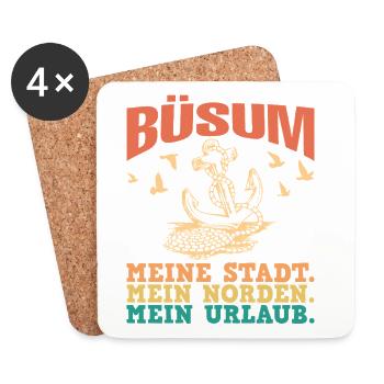Büsumer BÜSUM MEINE STADT MEIN NORDEN Lustig - Dessous de verre (lot de 4) - blanc - Devant