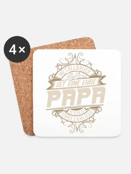 Metallbauer Papa - Untersetzer (4er-Set) - Weiß