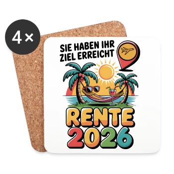 Retraite des pensionnés 2026 Homme & Femme - Dessous de verre (lot de 4) - blanc - Devant