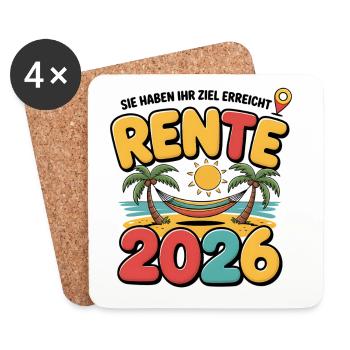 Rente Pensionist Pensionierung 2026 Mann & Frau - Untersetzer (4er-Set) - Weiß - Vorne