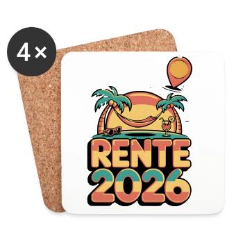 Retraite des pensionnés 2026 Homme & Femme - Dessous de verre (lot de 4) - blanc - Devant