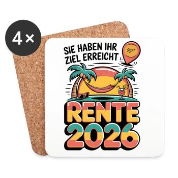 Retraite des pensionnés 2026 Homme & Femme - Dessous de verre (lot de 4) - blanc - Devant