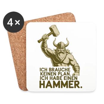 Wikinger Viking Legende Seemann Odin Rabe Kämpfer - Untersetzer (4er-Set) - Weiß - Vorne