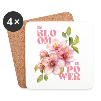 IN BLOOM - IN POWER - Coasters (set of 4) - white - Front