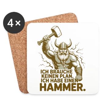 Légende viking viking marin Odin Raven Fighter - Dessous de verre (lot de 4) - blanc - Devant