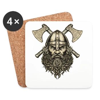 Légende viking viking marin Odin Raven Fighter - Dessous de verre (lot de 4) - blanc - Devant