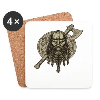 Légende viking viking marin Odin Raven Fighter - Dessous de verre (lot de 4) - blanc - Devant
