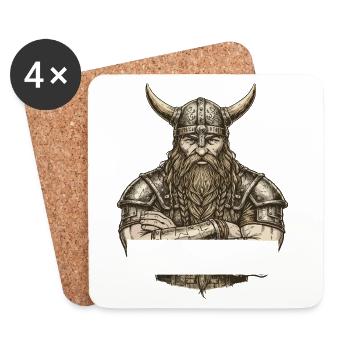 Wikinger Viking Legende Seemann Odin Rabe Kämpfer - Untersetzer (4er-Set) - Weiß - Vorne