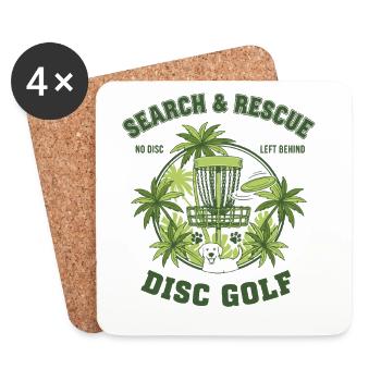 Recherche et sauvetage : aucun disque laissé derrière Disc golf - Dessous de verre (lot de 4) - blanc - Devant