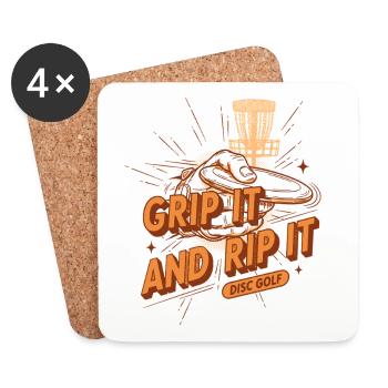 Grip It And Rip It Disc Golf Funny Disc Golf - Coasters (set of 4) - white - Front