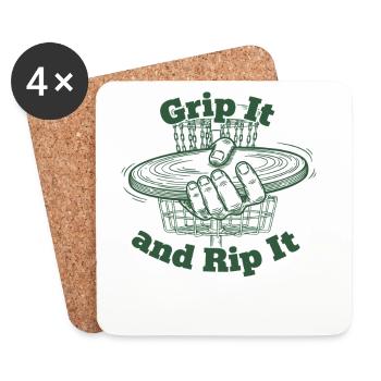 Pack es und reiß es Disc Golf Flying Disc - Untersetzer (4er-Set) - Weiß - Vorne