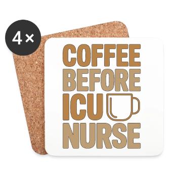 ICU Nurse Coffee Registered Nurse Coffee Lover - Untersetzer (4er-Set) - Weiß - Vorne