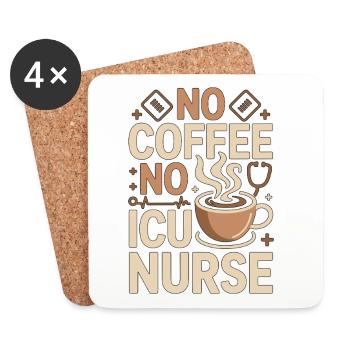 Infirmière en soins intensifs sans café sans soins aigus Amoureuse du café - Dessous de verre (lot de 4) - blanc - Devant