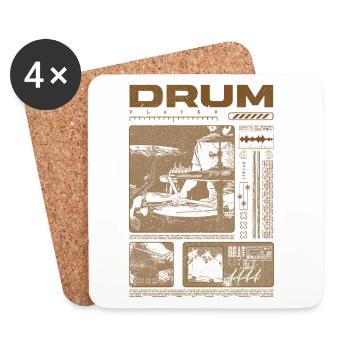 Batteur rock Drumplayer Streetwear - Dessous de verre (lot de 4) - blanc - Devant