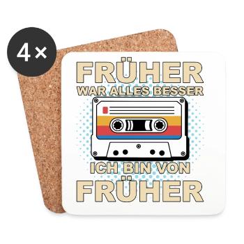 Früher war alles besser - Ich bin von früher - Untersetzer (4er-Set) - Weiß - Vorne