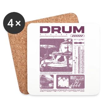 Batteur rock Drumplayer Streetwear - Dessous de verre (lot de 4) - blanc - Devant