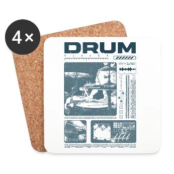 Batteur rock Drumplayer Streetwear - Dessous de verre (lot de 4) - blanc - Devant