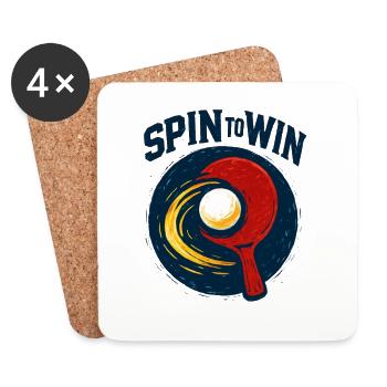 Spin to Win - Ping Pong - Coasters (set of 4) - white - Front