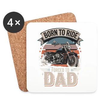 Né pour rouler Forcé à Papa Lustiger Motard Spruch - Dessous de verre (lot de 4) - blanc - Devant