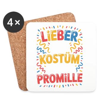 Better 0% costume than 0 per mille booze carnival - Coasters (set of 4) - white - Front