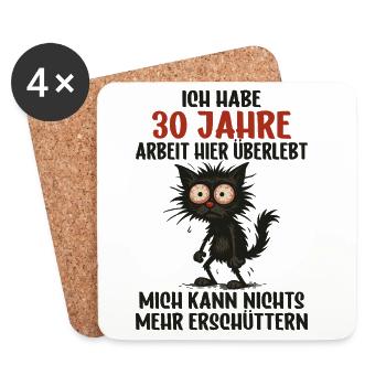30 Year Company Anniversary Service Anniversary Work - Coasters (set of 4) - white - Front