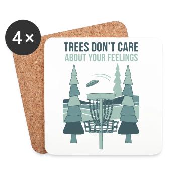 Trees Dont Care About Your Feelings Disc Golf - Coasters (set of 4) - white - Front