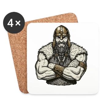 Wikinger Viking Legende Seemann Odin Rabe Kämpfer - Untersetzer (4er-Set) - Weiß - Vorne